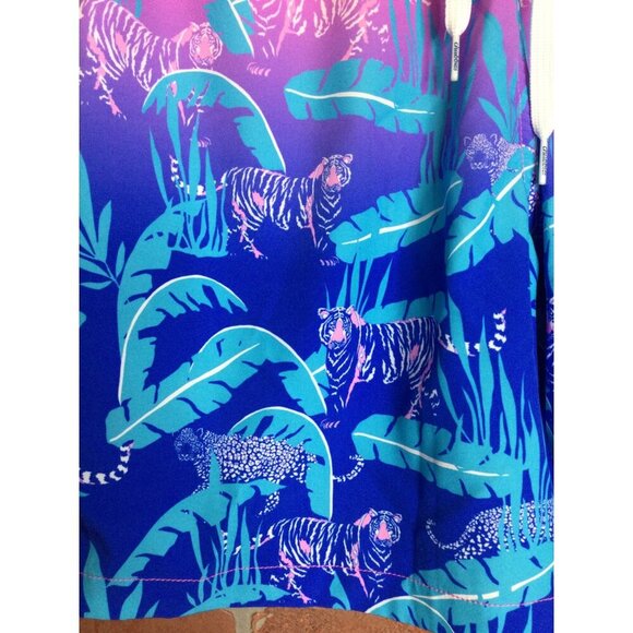 Chubbies Mens Swim Trunks Shorts Size L Jungle Tiger Print Pink Blue Mesh Liner - Picture 2 of 9
